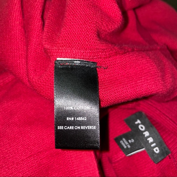 Torrid Cherry Lattice Waist Sweater Dress Size 2X - Picture 4 of 5